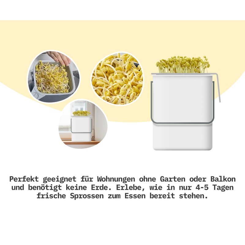 Soy Sprout Growing Set All-in-One Complete Set for Home: Simple,