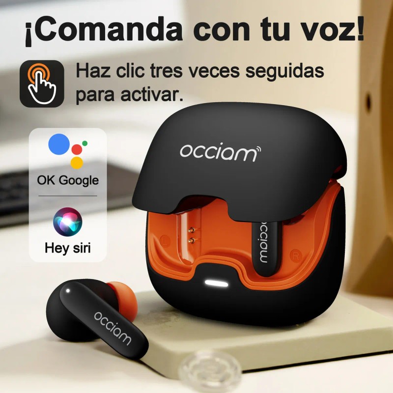 Audífonos inalámbricos bluetooth Occiam S36 In Ears, Color Negro -