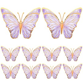 10 Centros de Mesa de Mariposa para Mesas Decoraciones de Fiesta de Mariposas Centros de Mesa de Toppers Decoración de Pared para Suministros de Fiesta de Cumpleaños Baby Shower (Púrpura)