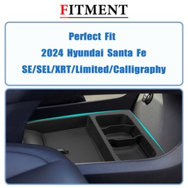 Neepiar Center Console Organizer Tray Compatible with 2024 2025 2026 Hyundai Santa Fe Interior Storage Box Insert Secondary Accessories (Lower center console tray)