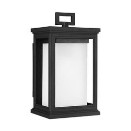 Feiss OL12900TXB Roscoe StoneStrong Marine Grade Outdoor Patio Lighting Wall Lantern, Black, 1-Light (7"W x 12"H)