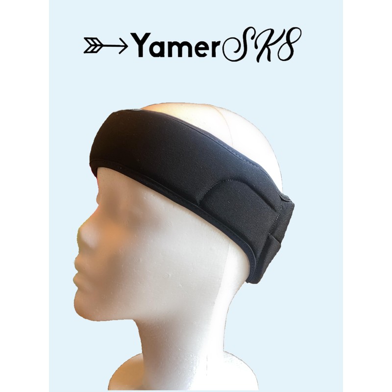 YamerSK8 Padded Headband for Figure Skating, Black (Extra Small)