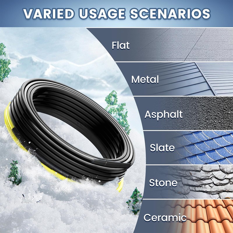 70 FT Gutter Heat Cable Kit, YeloDeer 6 W/FT Heat