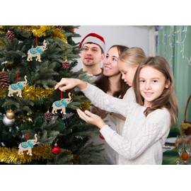 WhatSign Elephant Christmas Ornament - Metal Elephant Ornament for Christmas Tree Friendship Sisterhood Elephant Decorations Elephant Christmas Hanging Ornament Keepsake Gifts for Kids Girls