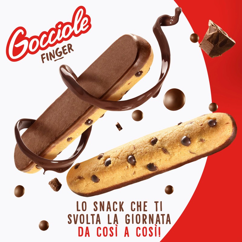Pavesi Biscotti Frollini Gocciole Finger, Biscotti Snack, Pastafrolla con Base