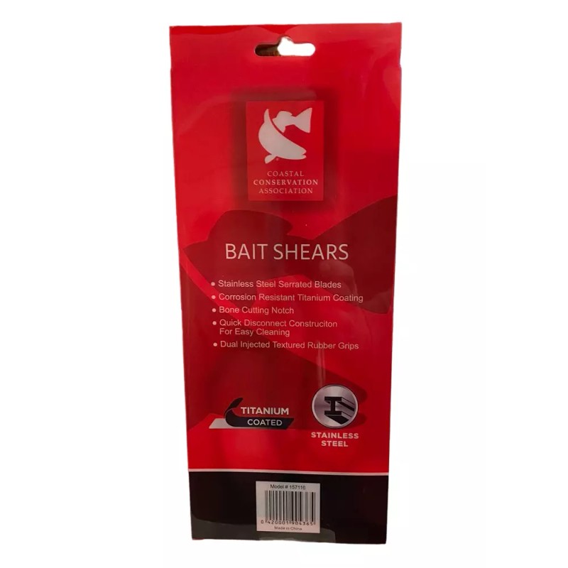 Coastal Conservation Bait Shears Titanium Coated Steel CCA Fishing Stainless