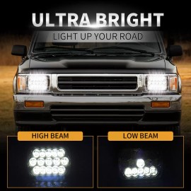 autobots Pair 5X7" 7X6" LED Headlights Hi/Lo Beam For Chevy El Camino 1978-1981 LUV Truck