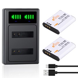 Li-90B Li-92B DB-110 Battery and LED Dual Charger for Olympus Tough TG-7, TG-6, TG-5, TG-Tracker, SH-1, SH-2, SP-100 IHS, Tough TG-1 iHS, TG-2 iHS, TG-3, TG-4, SH50 iHS, SH60, XZ-2 iHS