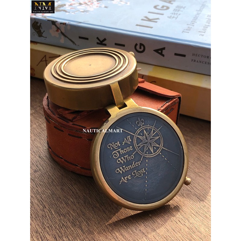 Not All Who Wander Are Lost Engravable Compass - Pocket