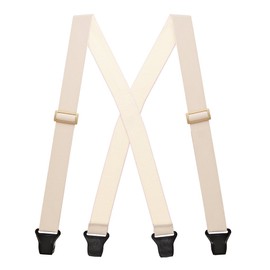 Suspender Store Airport-Friendly Undergarment Suspenders - 1.5-Inch Wide Soft Elastic - Nylon Clip - 60" for 6'4" to 6'9" tall - Tan