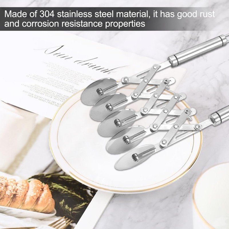 Ruiqas 5 Wheel Stainless Steel Pastry Pizza Cutter Dough Cutter