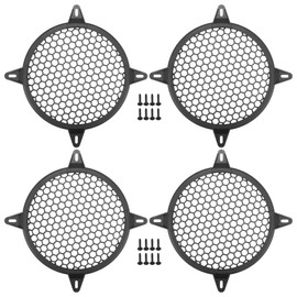 Motoforti 6" Auto-Lautsprechergrills Abdeckungsgitter mit Schrauben ABS Schwarz - 4 Stück