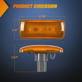 Nilight Wheel Fender Side Marker Lights 4 PCS 3 LED Red Amber Front Rear Clearance Lights Plug And Play Waterproof Compatible With 2010-2018 Dodge Ram 2500 3500 Super Duty