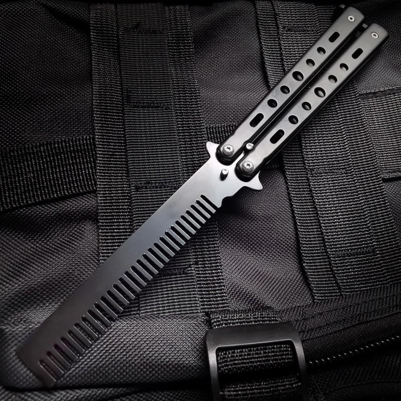 One Piece Durable Metal Folding Comb Convenient Steel Hair Comb
