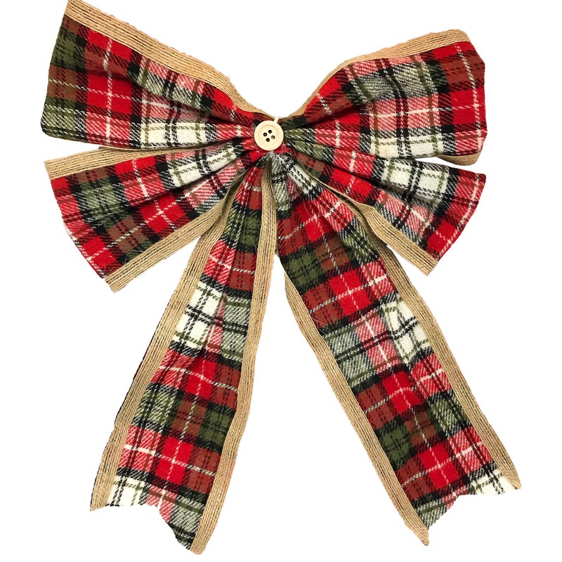 Black Duck Brand Christmas Holiday Burlap Holly Plaid Jingle Bell