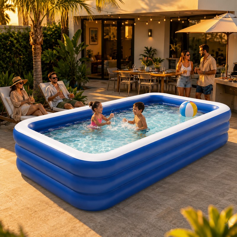 Extra Large Inflatable Family Pool for Backyard Fun – Thickened