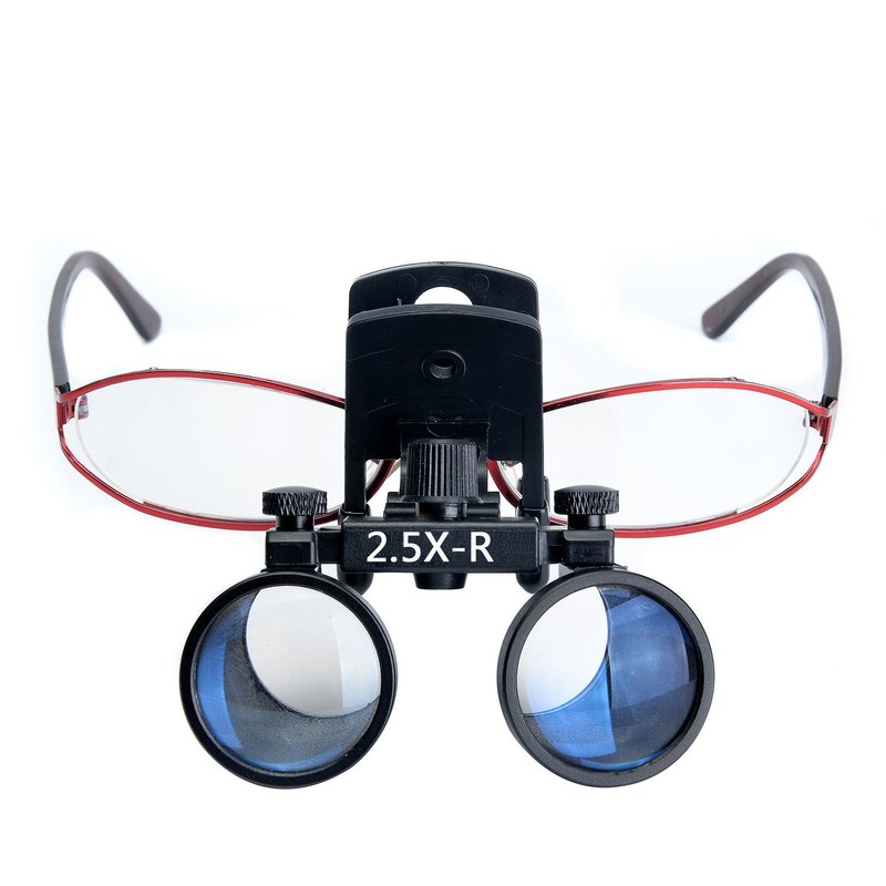 EUSTOMA Clip-on Magnifier Mini Binocular Magnifier for Glasses/Goggles Lightweight Plastic