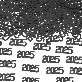 ONLYKXY 200pcs 2025 Confetti New Year Table Decor Glitter Confetti Christmas Confetti for Birthday Wedding Foil Theme Thanks Giving Eve Party Valentine's Day Scatter Bless Confetti (Black)