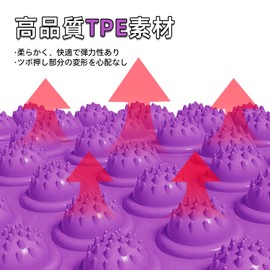 足ツボマット 指圧ボード 直径37CM 足裏マッサージ 足つぼマット 足ツボ押し 足踏みマット 指圧マット 人間工学指圧パッド 運動 マッサージ 足のリラックス 折りたたみ コンパクト 指圧板 家庭用 円形 ヨガソックス付(パープル)