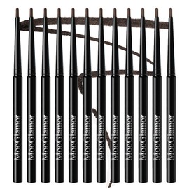 MooGlamor 12 Pcs Brown Eyeliner Pencil Gel Eyeliner Pen with Retractable and Waterproof Eye Liner for Bold and Defined Eye Liner (Brown)