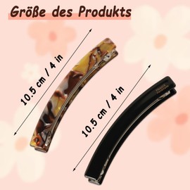 2 Pieces Long Thin Hair Clip Rectangular, Automatic Large Hair Clips, French Vintage Hair Accessories for Women Girls Thick Medium Hair