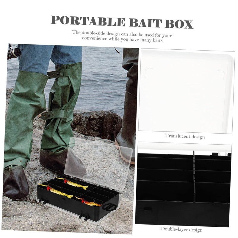 Totority 3pcs Fishing Tool Box with Compartments Portable Storage Case