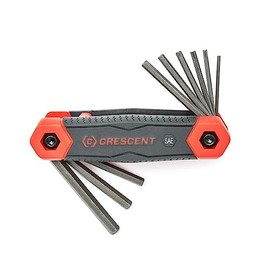 Crescent 9 Piece Folding SAE Hex Dual Material Key Set - CHKFSAE9 , Black