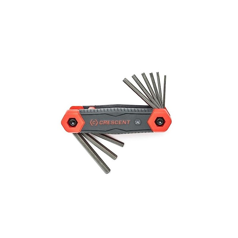 Crescent 9 Piece Folding SAE Hex Dual Material Key Set