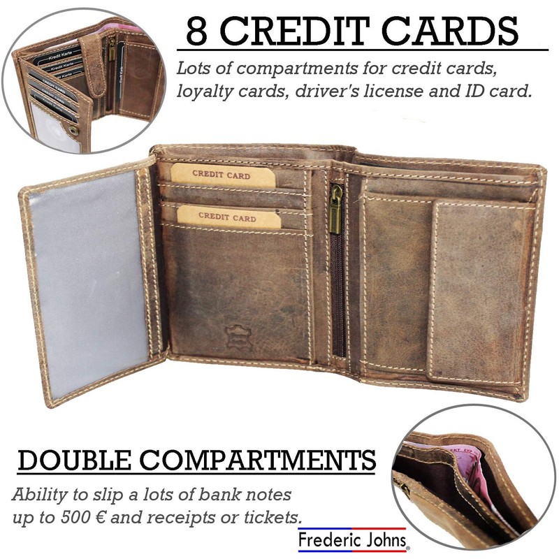Frédéric & Johns ® Men's Leather Wallet with RFID Protection,