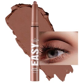 Melsintern Reddish Brown Eyeshadow Stick Makeup,Matte Cream Eye Shadow Pencil,High Pigmented Crease proof Glitter Eye Shadow Brightener Stick,Waterproof Long Lasting Eye Highlighter Crayon Eyeliner