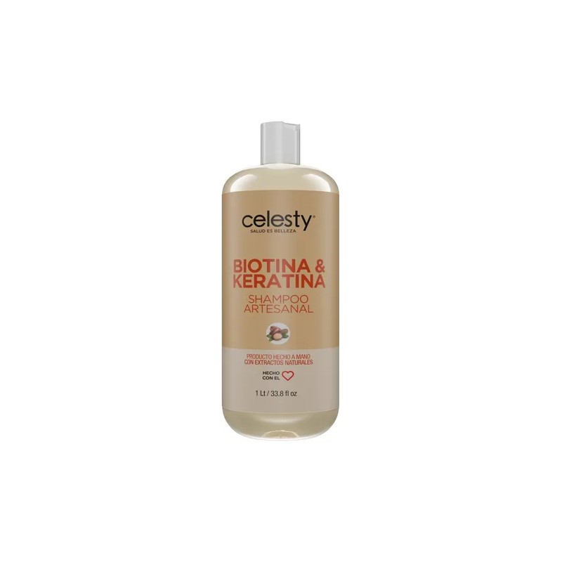 Shampoo Biotina Keratina 1lt 0% Sulfatos Parabenos Celesty