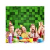 ZZBYSM 7X5FT Cube Pattern Photo Backdrop Green Square Party Photography