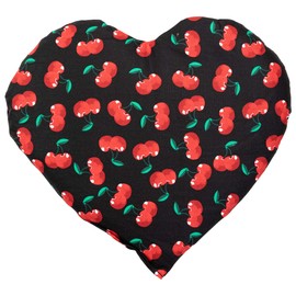 Grain cushion heart approx. 30 x 25 cm cherry black