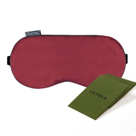 LILYSILK 1 pc 100% Silk Sleep Mask-Blindfold with Elastic Strap, Soft and Comfortable Night Eye Mask for Men Women, Eye Blinder Red
