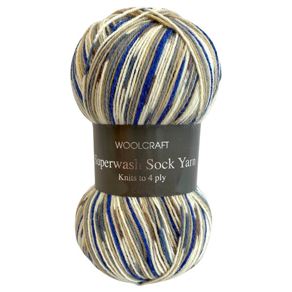 Woolcraft Superwash Sock 4 ply Knitting Wool Yarn 100g -