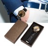 FORSINING Waterproof Automatic Mechanical Watch Men PU Strap WristwatchBlack Gold