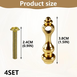 Nouiseuns Brass Shelf Rail Brackets for Gallery Rails – 4PCS Decorative Brass Railing Shelf Posts for Shelves, Cabinets, Kitchen Storage, Display Shelf Guard Rail Holders