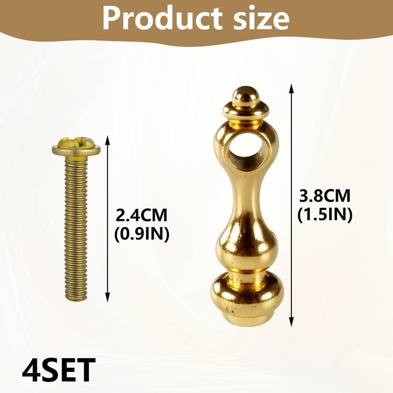 Nouiseuns Brass Shelf Rail Brackets for Gallery Rails – 4PCS