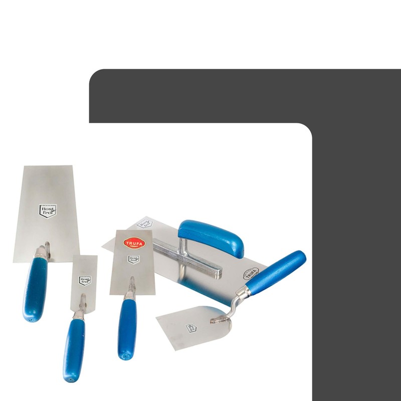 TRUFA Berner Cleaning Trowel Rustproof with Wooden Handle Blue, 14