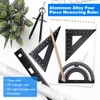 YAANBUNB Geometry Set of 6 Aluminium Alloy Rulers Protractor Compass
