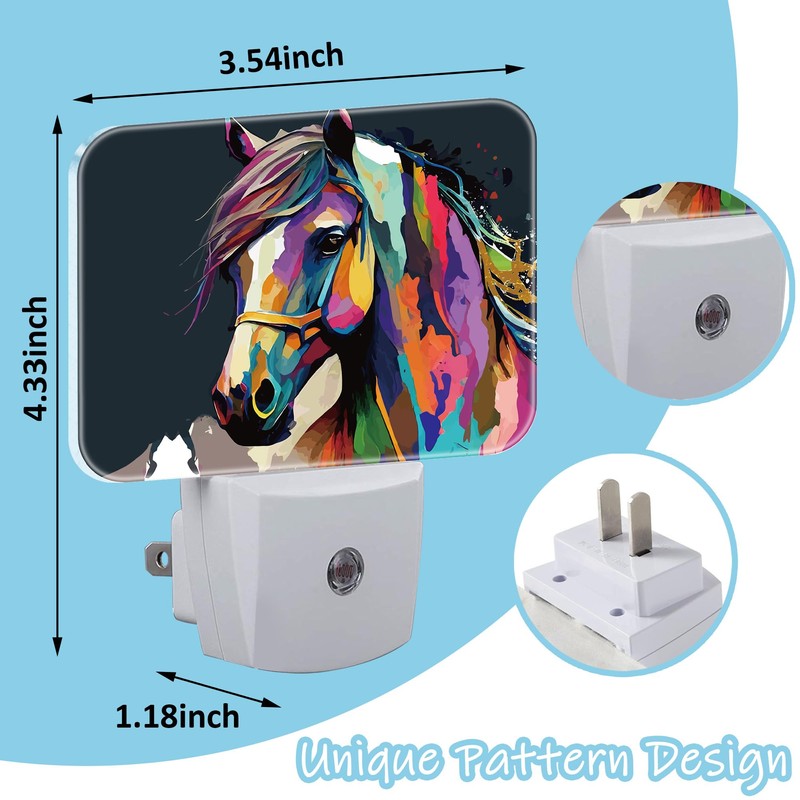 AKKAVNIA Abstract Horse Night Light Plug-in Wall Decorative Night Lamp