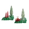 Set of 6 Assorted Miniature 1" Plastic Pine Trees with