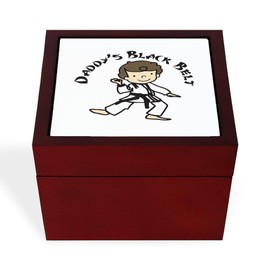 CafePress Daddys Black Belt Memory Keepsake Jewelry Box, 5"x5"x3.75"