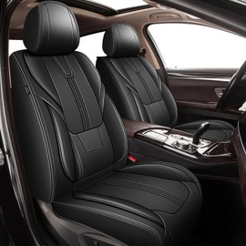 AOMSAZTO Seat Covers Full Set for Chevy Tahoe LT/LS/RST 2011-2024: Leather Car Seat Cover Soft Comfortable Durable Breathable Waterproof(5 Seats, Black)