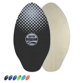 BPS 'Gator' 30 Inch Skim Board - Epoxy Coated Wood Skimboard with EVA Pads - No Need for Wax - Skimboard for Beginner to Advanced - Medium Skimboard (Black)