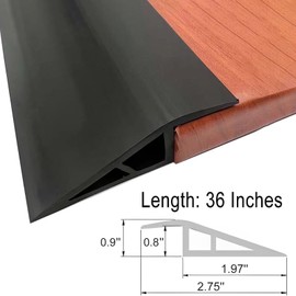 Floor-Transition-Strip-Door-Threshold-Ramp 36 inch, Threshold 3/4~4/5 in, Thresholds Ramps for Doorways, Edge-Reducer Vinyl-Transition-Strip for Door/Floor (Black)