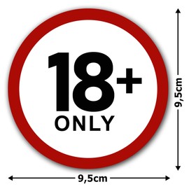 Pack of 10 Access Only from 18 Minors Prohibited Stickers Diameter 9.5 cm Sticker for Teenagers Under 18 Prohibited Prohibition Signs with UV Protection for Outdoor Use Indoor Use