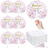 Roowest 48 Pcs Wedding Fans for Guests Bulk Blue Pink