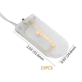 WMYCONGCONG 15 PCS Button Battery Holder 2X 3V CR2032 Battery Holder Coin Button Cell Battery Holders Case with ON/Off Switch Lead Wire Type (Clear)