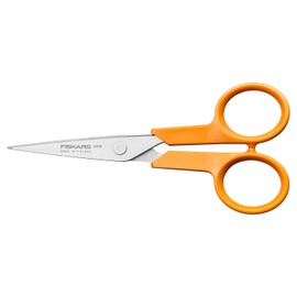 Fiskars Classic 1075057 Handicraft Scissors, Right and Left-Handed, Total Length: 13 cm, Improved Ergonomic Handle, Rustproof Steel Blade/Plastic Handles, Orange